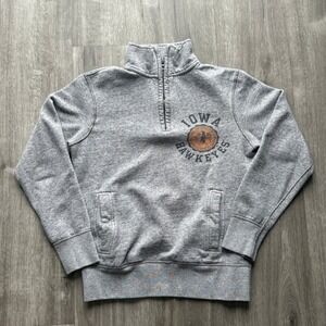 Tailgate Iowa Hawkeyes Quarter Zip Sweatshirt Heather Gray Size S